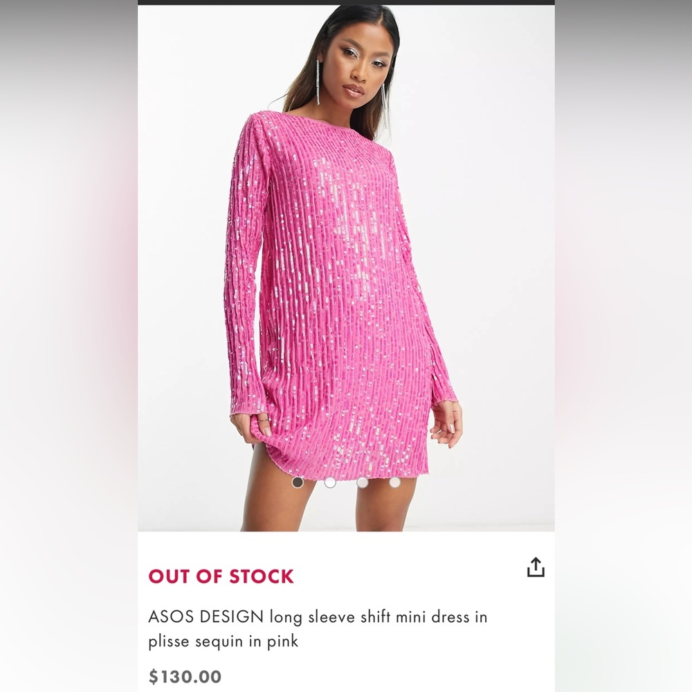Asos size 2 pink sequin dress sold out